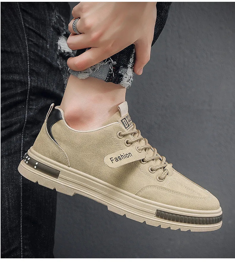 Autumn new breathable leather shoes versatile casual shoes men's labor protection work shoes lightweight sports style