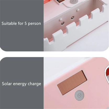 Solar Energy UV Toothbrush Holder Toothpaste Dispenser Bathroom Toothbrush Storage Box Multi-function Storage Holder USB Charge