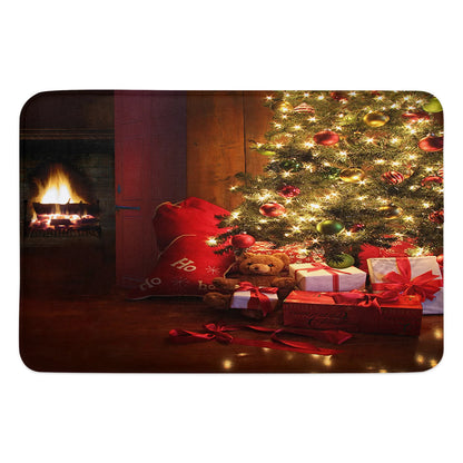 Christams Night Tree Present Box Carpet Living Room Area Rug Floor Mat Bedside Hallway Doormat Kids Bedroom Rug Home Decoration