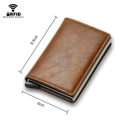 DIENQI Carbon Rfid Wallet Male Money Card Holder Pocket Mini Slim Wallet Women Men Smart Purses Automatic Pop Up Valet Walet