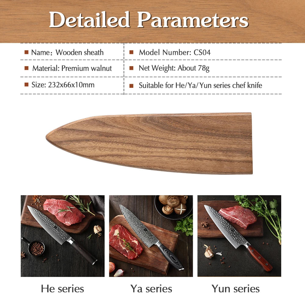 Wooden Sheath High Quality Walnut Wood Knife Cover for XINZUO Chef knife