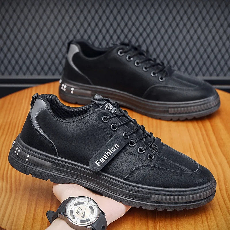 Autumn new breathable leather shoes versatile casual shoes men's labor protection work shoes lightweight sports style