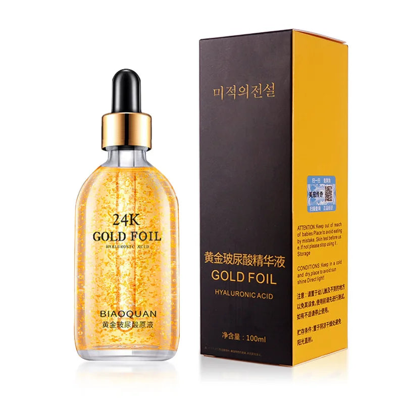 100ml Golden Ginseng Essences Polypeptide Anti-wrinkle Face Serum Fade Fine Lines Hyaluronic Acid Moisturizing Facial Skin Care