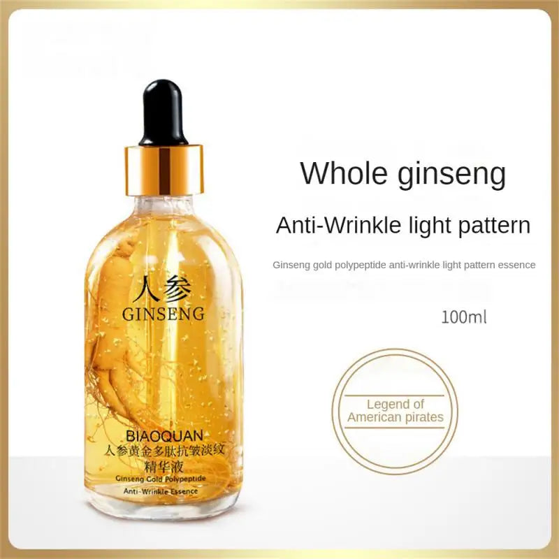 100ml Golden Ginseng Essences Polypeptide Anti-wrinkle Face Serum Fade Fine Lines Hyaluronic Acid Moisturizing Facial Skin Care