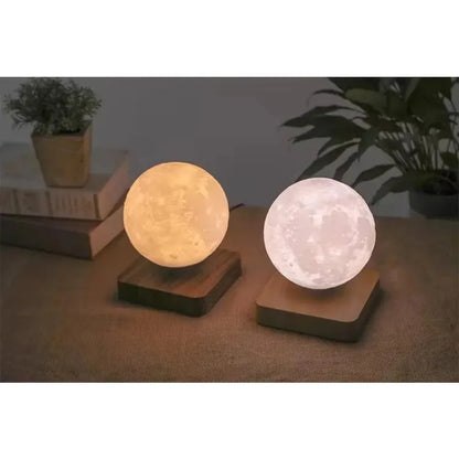 Levitating Moon Nightlight Light Creative Desktop 360 Degree Automatic Rotate 3D Printed LED Lamp Home Office Decor Novelty Gift